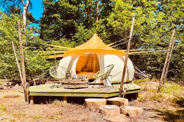 Creatieve kampeerplekken op kleine camping De ReCReatie. 