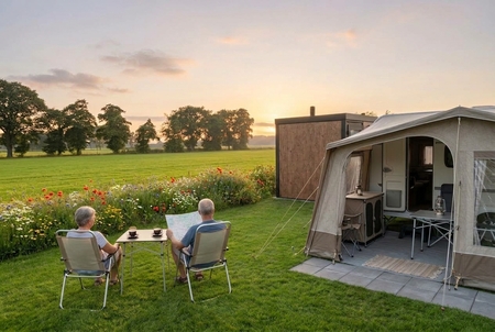 Privé-sanitair kampeerplaats (250m2) 10 Ampère